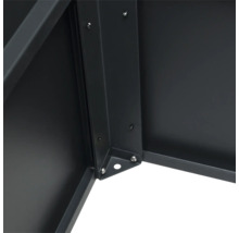 Vue détaillée d''une armoire métallique noire avec des vis