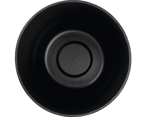 Schwarzer Pflanztopf von oben