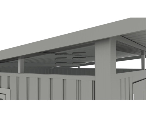 Detailansicht eines Gerätehauses mit Belüftungslöchern