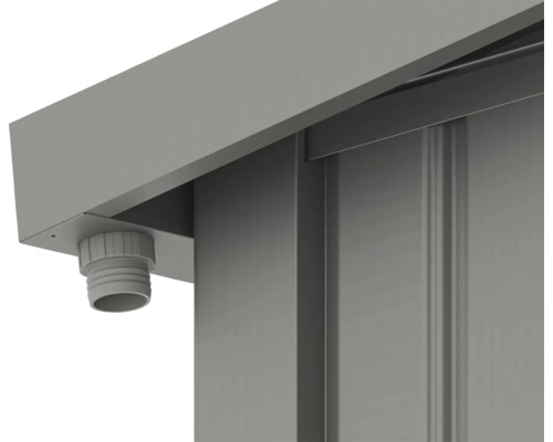 Detailaufnahme eines Abwasserrohrs an einem Gebäude