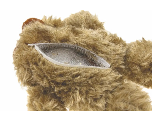 Detailansicht eines Teddybären mit Reißverschluss und Füllung