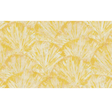 Papier peint intissé jaune avec motif abstrait