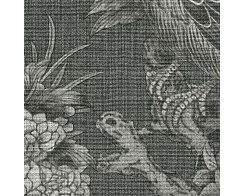 Nahaufnahme einer Tapete mit Vogel- und Blumenmuster