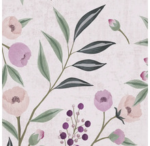 Blumenmuster mit Blättern und Beeren auf hellem Hintergrund