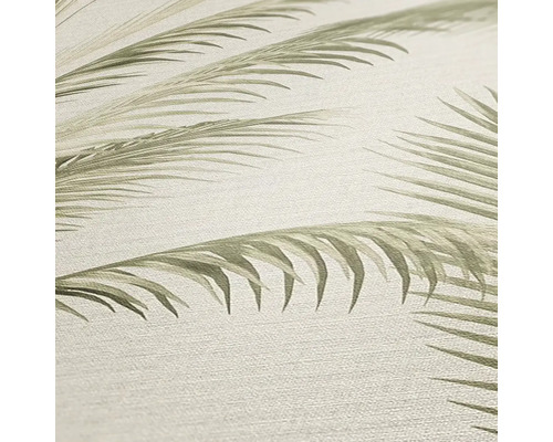 Gros plan d''un papier peint avec un motif de feuilles de palmier