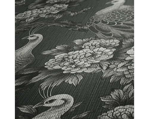 Tapete mit Pfauen und Blumenmuster