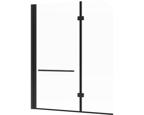 Schwarze Duschkabinentür mit Griff