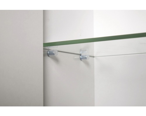 Glaseinlegeboden mit Halterungen in einem Schrank