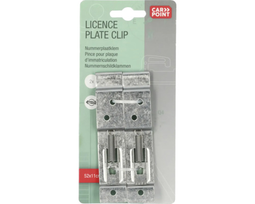 Support de plaque d''immatriculation en set avec mécanisme à ressort