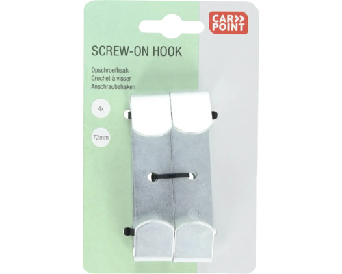 Crochet à visser, 4 pièces, 72 millimètres