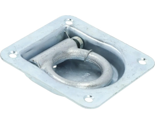 Anneau d''arrimage encastré en métal avec plaque carrée pour la sécurisation du chargement