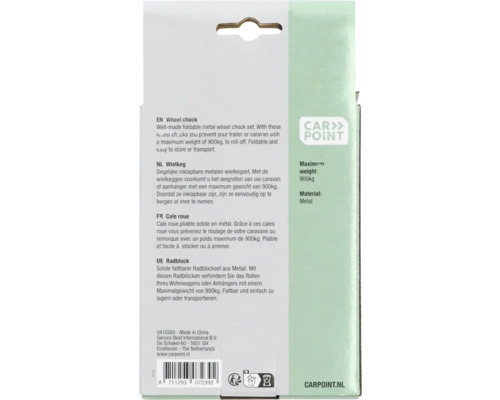 Jeu de cales de roue en métal pliable, poids maximum 900 kg