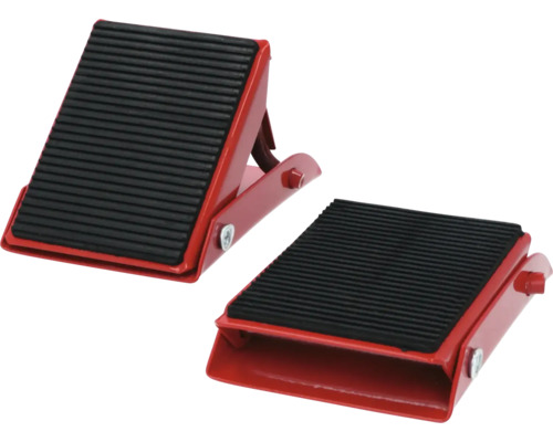 Deux cales de roue en métal avec surface en caoutchouc pour la sécurité du véhicule