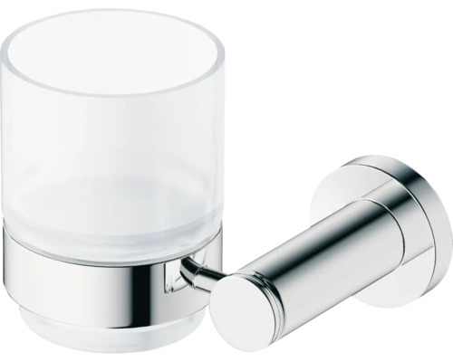 Gobelet pour brosses à dents DURAVIT D-Code chrome/blanc brillant 0099191000 Support mural pour gobelet à brosse à dents en verre et métal