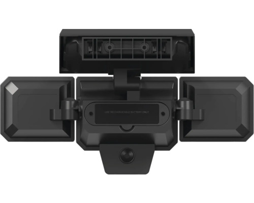 Projecteur LED noir avec trois lampes et détecteur de mouvement