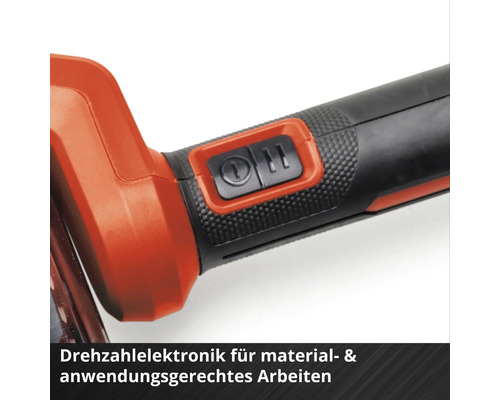 Detailansicht einer Schleifmaschine mit Geschwindigkeitsregler