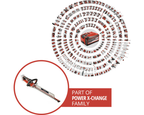 Einhell Power X-Change Akku-Familie mit Akku, Ladegerät und Heckenschere