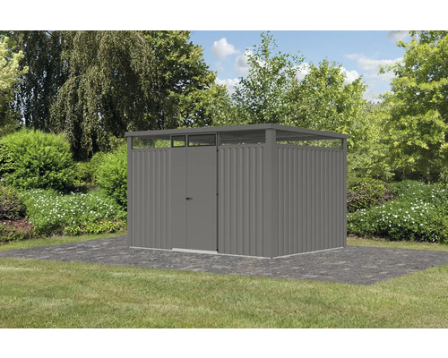Metall Gerätehaus mit Doppeltür im Garten