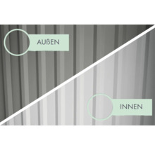Aussen- und Innenansicht von Trapezblechen