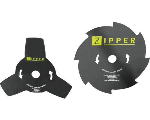 Zipper Grasschneideblätter Set, inklusive Dreizackblatt und Kreissägeblatt