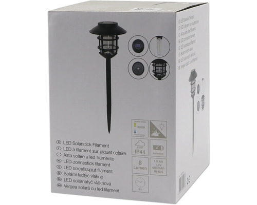 Emballage d''un piquet solaire à filament LED