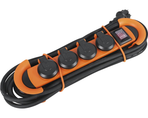 Verlängerungskabel mit vier Steckdosen und Tragegriff