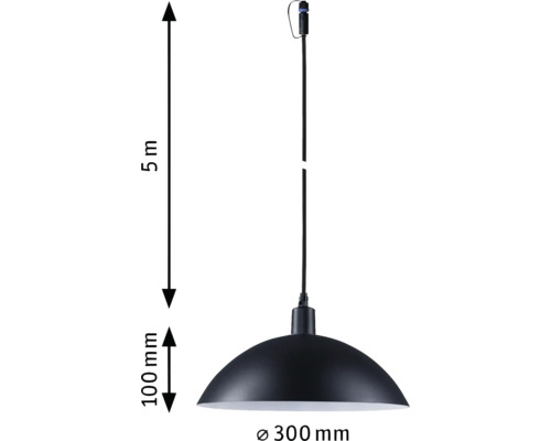 Luminaire suspendu d''un diamètre de 300 millimètres et d''une longueur de câble de 5 mètres