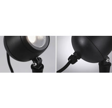 Gros plan d''un spot de jardin à LED noir