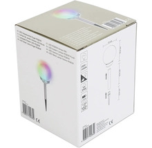 Verpackung einer LED Solarleuchte in Kugelform mit Farbwechsel