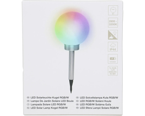 Lampe solaire LED boule avec fonction RVB