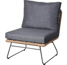 Fauteuil de jardin avec coussins anthracite et dossier tressé