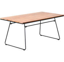 Table de jardin avec plateau en bois et cadre en métal