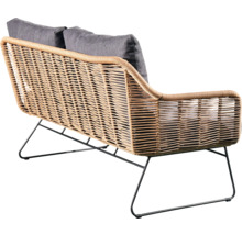 Canapé de jardin aspect rotin et structure en acier