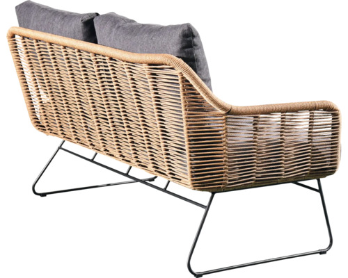 Gartensofa mit Rattanoptik und Stahlgestell