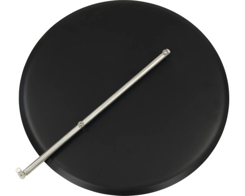 Couvercle de foyer noir avec poignée de levage en métal