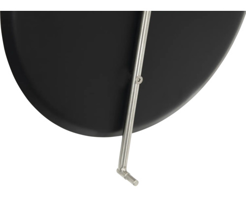 Vue détaillée d''un brasero en acier noir avec un pied