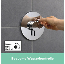 Hahn mit Hand für Wasserdurchflussregelung