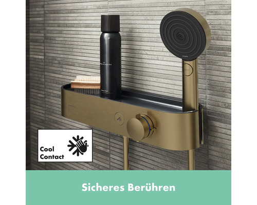 Hansgrohe Brausegarnitur mit Ablage für Duschutensilien im Badezimmer