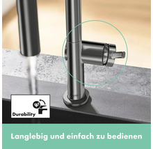 Küchenarmatur Detailaufnahme mit Durability Symbol