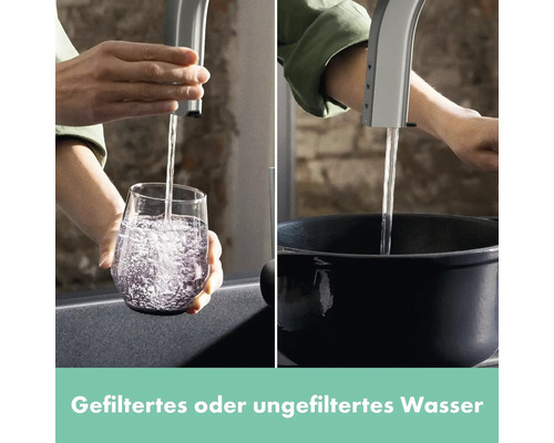 Wasserhahn mit gefiltertem und ungefiltertem Wasser