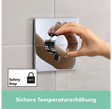 Hansgrohe Thermostatarmatur mit Sicherheitssperre bei 40 Grad Celsius