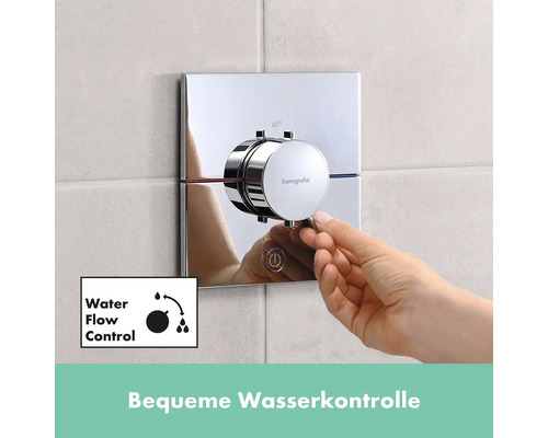 Hansgrohe Unterputz Thermostatarmatur mit Handbedienung zur Wasserkontrolle