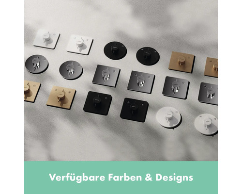 Auswahl an verschiedenen Farben und Designs für Badezimmerarmaturen.