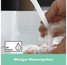 Wasserhahn mit Luftstrom erzeugt weniger Spritzer