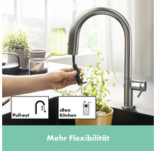 Küchenarmatur mit Ausziehbrause und sBox für mehr Flexibilität