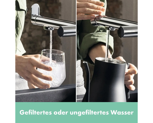 Wasserhahn mit gefiltertem oder ungefiltertem Wasser