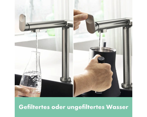 Wasserhahn mit Option für gefiltertes oder ungefiltertes Wasser
