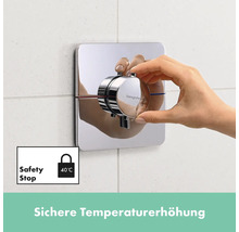 Aufputz Brausethermostat mit Sicherheitssperre und Hand am Regler