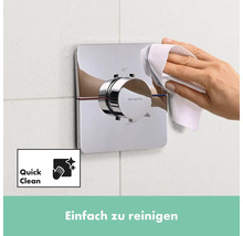 Hansgrohe Armatur wird mit Tuch gereinigt