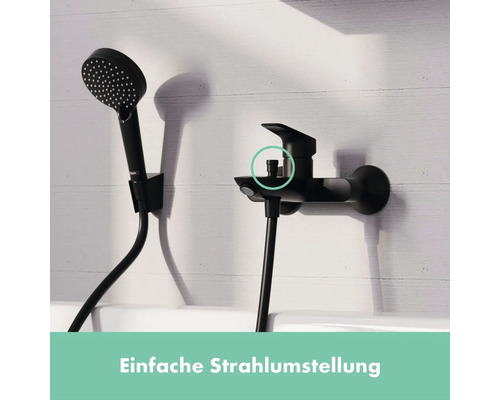 Brausegarnitur zur Wandmontage mit Strahlumstellung